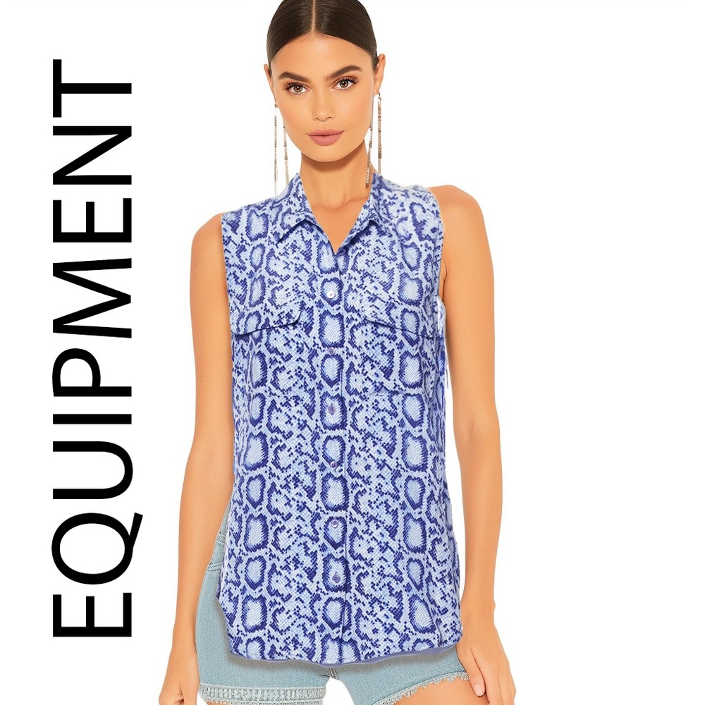 🐍 Equipment Snakeskin Print Sleeveless Top: Wild Style Statement Piece🐍